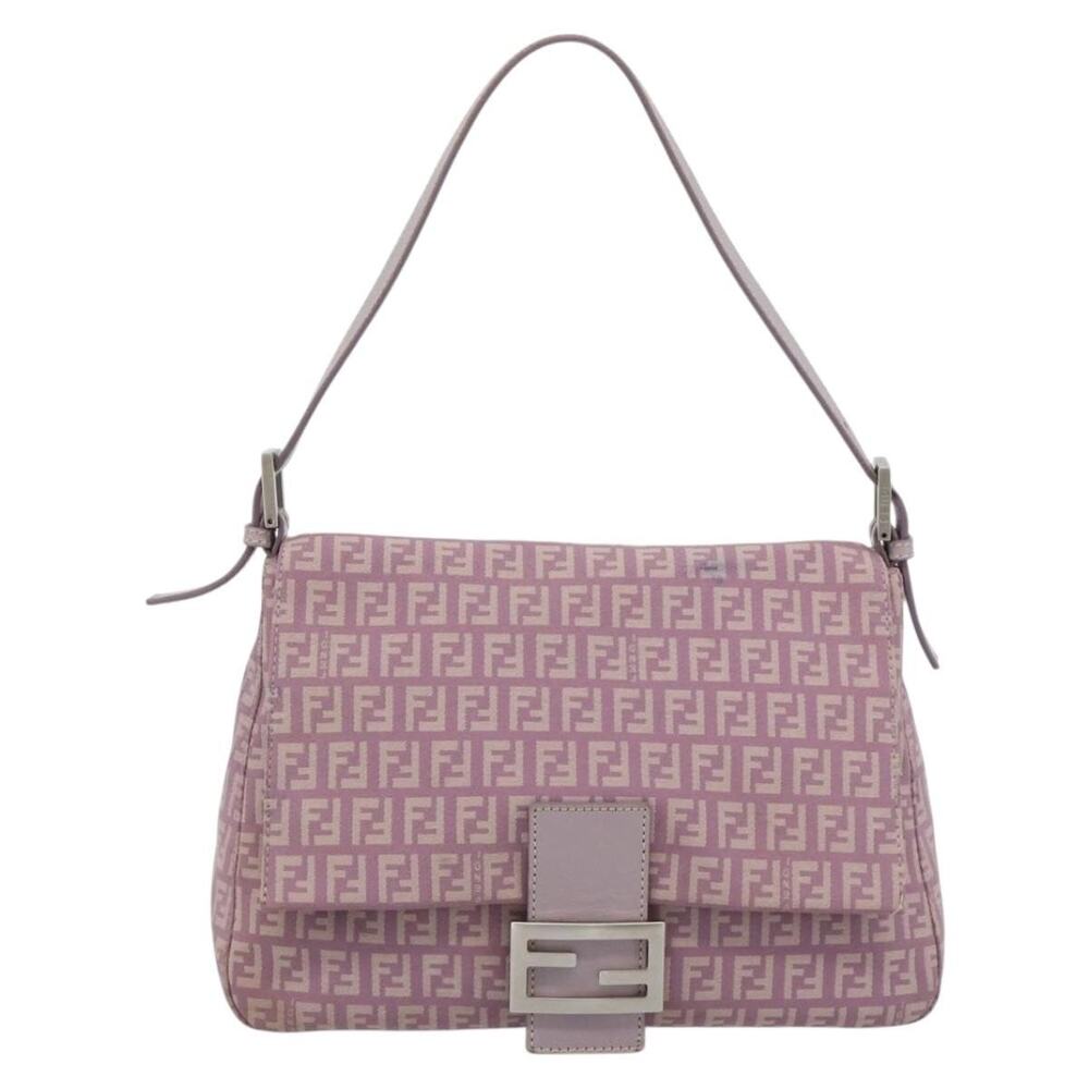 Fendi Zucchino Mamma Baguette Shoulder Bag Pink